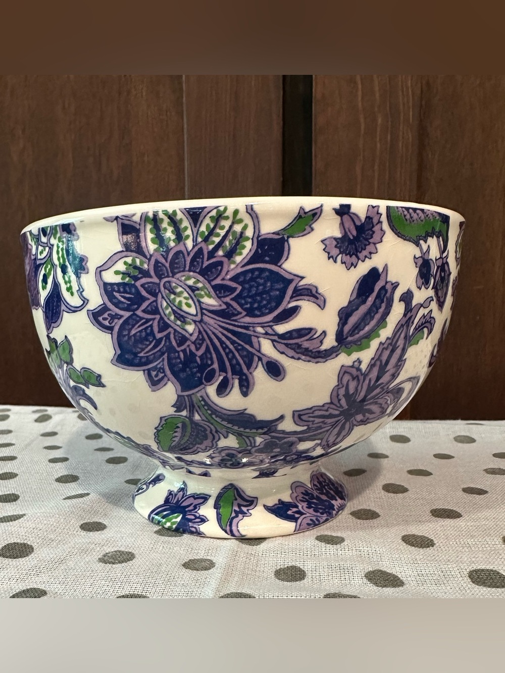 Ceramic flower arrangement bowl โข classic pattern โข use with floral foam